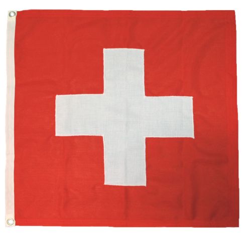 18x18in 46x46cm Swiss flag (woven MoD fabric)